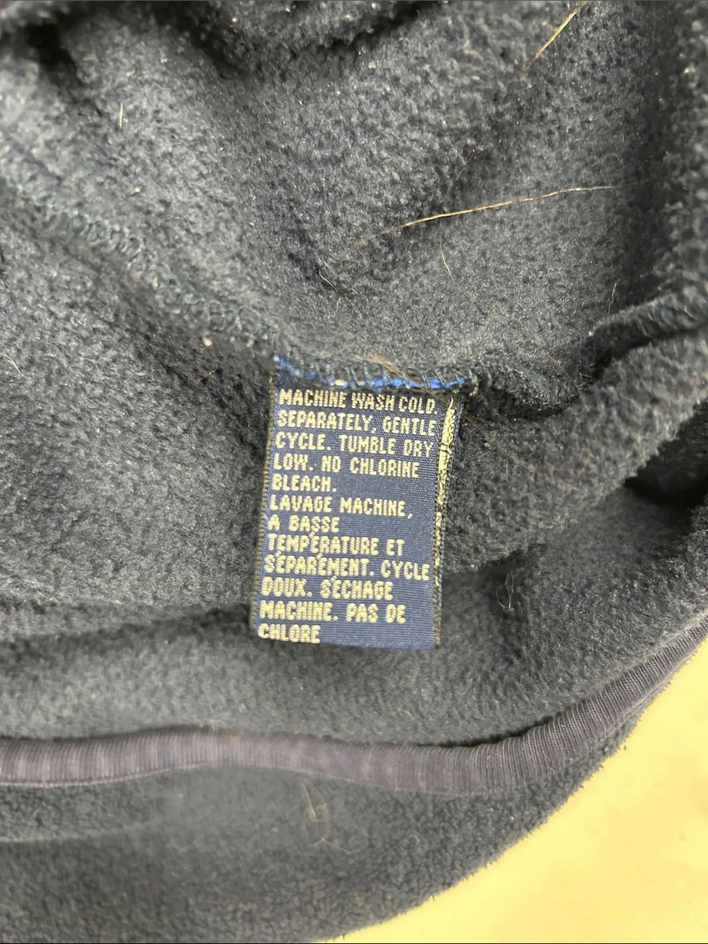 Vintage 90s Nautica Fleece Quarter Zip Pullover Sweatshirt Navy Crest